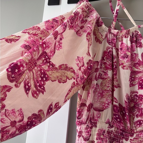 Rayon Floral Pink Boho Dress - Picture 5 of 9